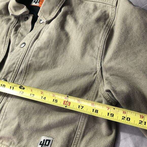 40 Grit by Duluth Trading Men's Tan Canvas Work Chore Jacket Standard Fit S - Picture 8 of 14